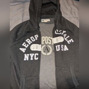 Aeropostale Womens Charcoal Gray Hoodie Size Small